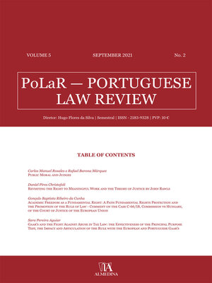 cover image of PoLaR Portuguese Law Review--Volume 5--n.º 2